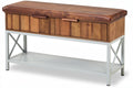 Hocker mit Stauraum und Metallgestell aus Holz