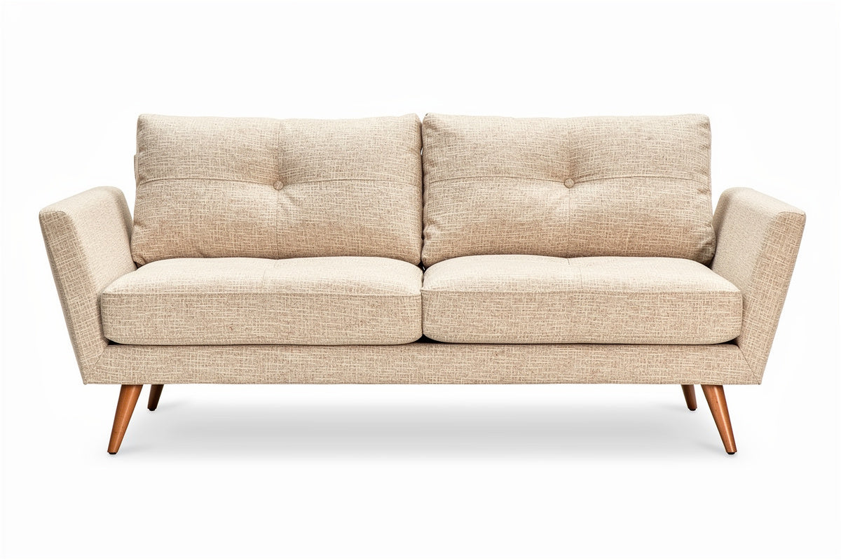 Moderner Beige Sofatisch mit Holzbeinen